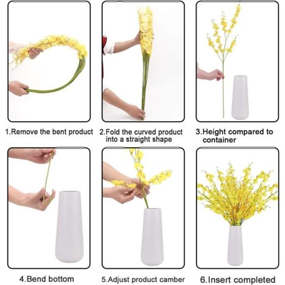 Artificial Orchid Silk Fake Flowers Faux Dancing Lady Orchids Stems Flower 10Pcs - Picture 6 of 7